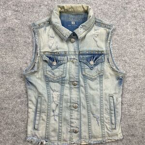 Miss Me Light Blue Denim Vest